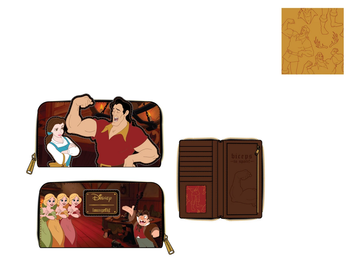 Loungefly Disney Beauty and the Beast Gaston Villains Scene Zip Around Wallet-zoom-4