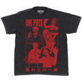 One Piece Straw Hat Crew Jumbo red Print Mineral Wash T-Shirt