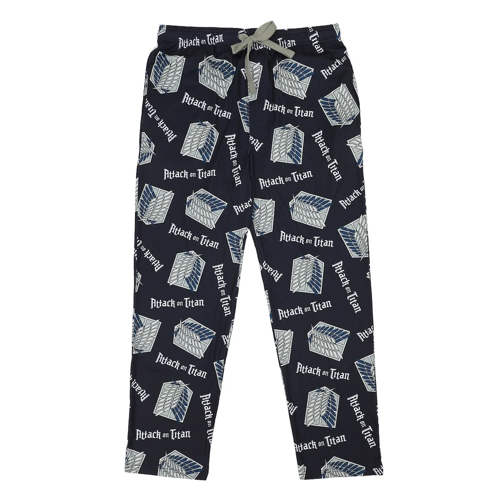 Mens Adult Navy Attack on Titan Sleep Pants - Survey Corps Comfort for Anime Fan