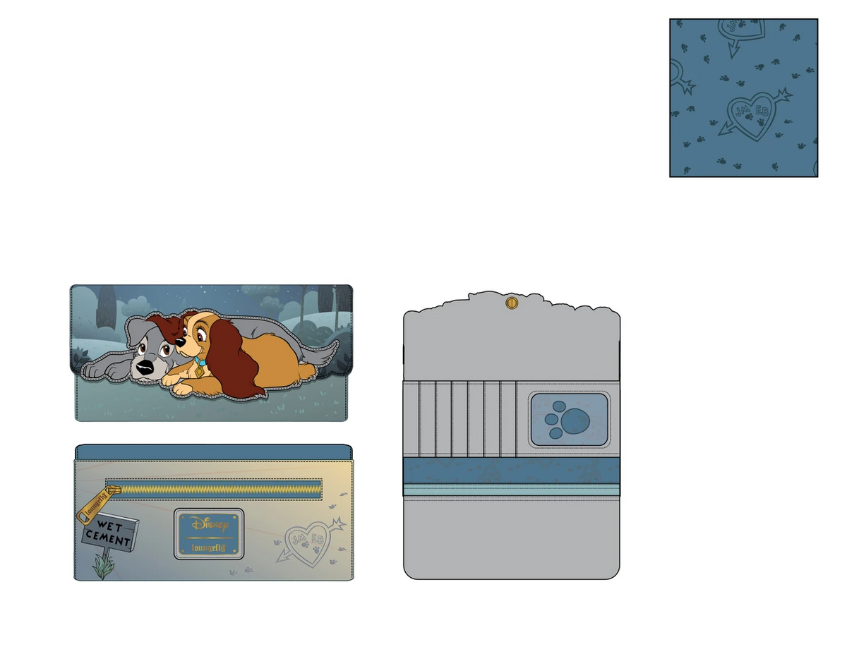 Loungefly Disney Lady and the Tramp Wet Cement Flap Wallet-zoom-5