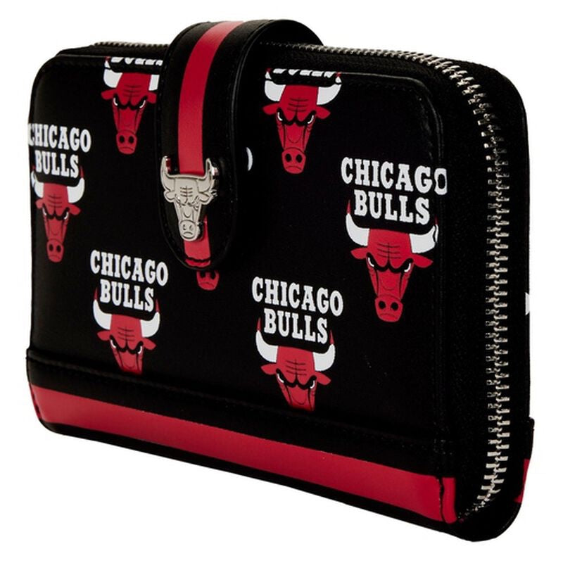 Loungefly NBA Chicago Bulls Logo Zip Around Wallet-4