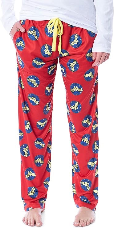 Wonder Woman DC Comics Red AOP Womens Sleep Pajama Pants-zoom-1