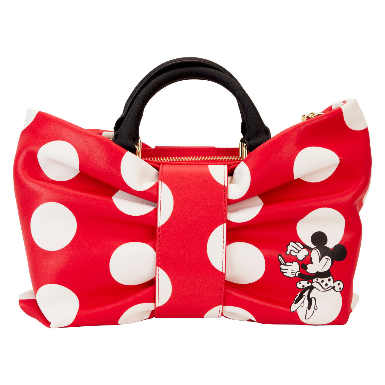 Loungefly Minnie Rocks The Dots Figural Bow Crossbody Purse-zoom-4