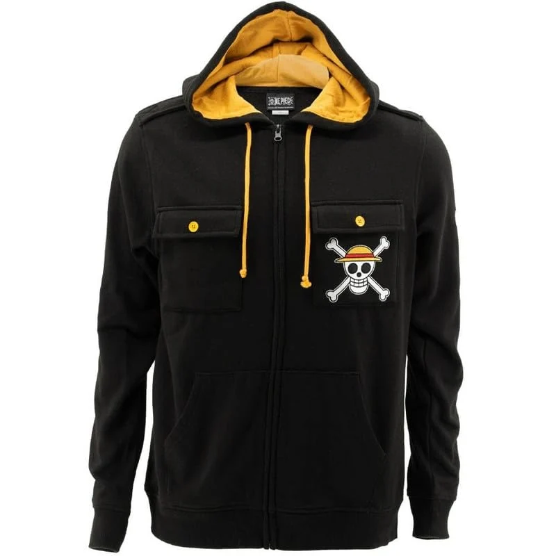 One Piece Straw Hat Crew Military Zip Hoodie-zoom-2
