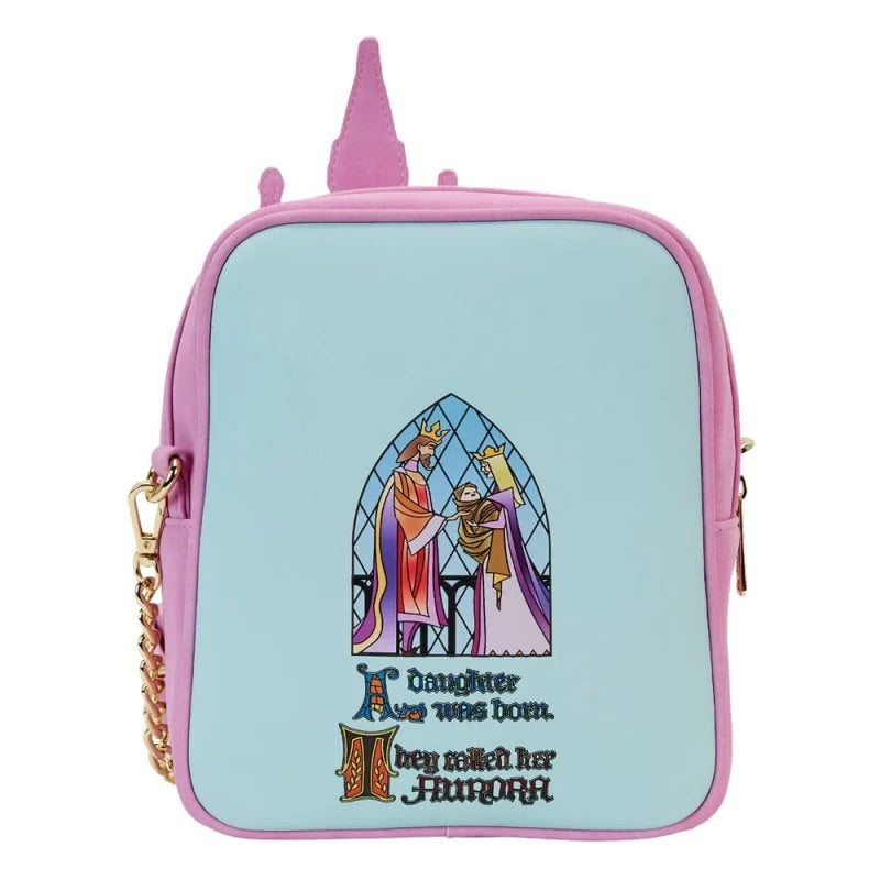 Loungefly Sleeping Beauty Stained Glass Castle Crossbody Purse-zoom-5