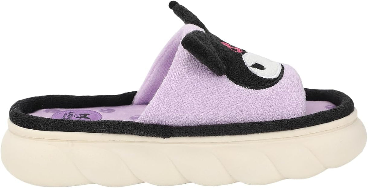 Sanrio Kuromi 3D character Face Art women's purple open toed slide slippers-zoom-4