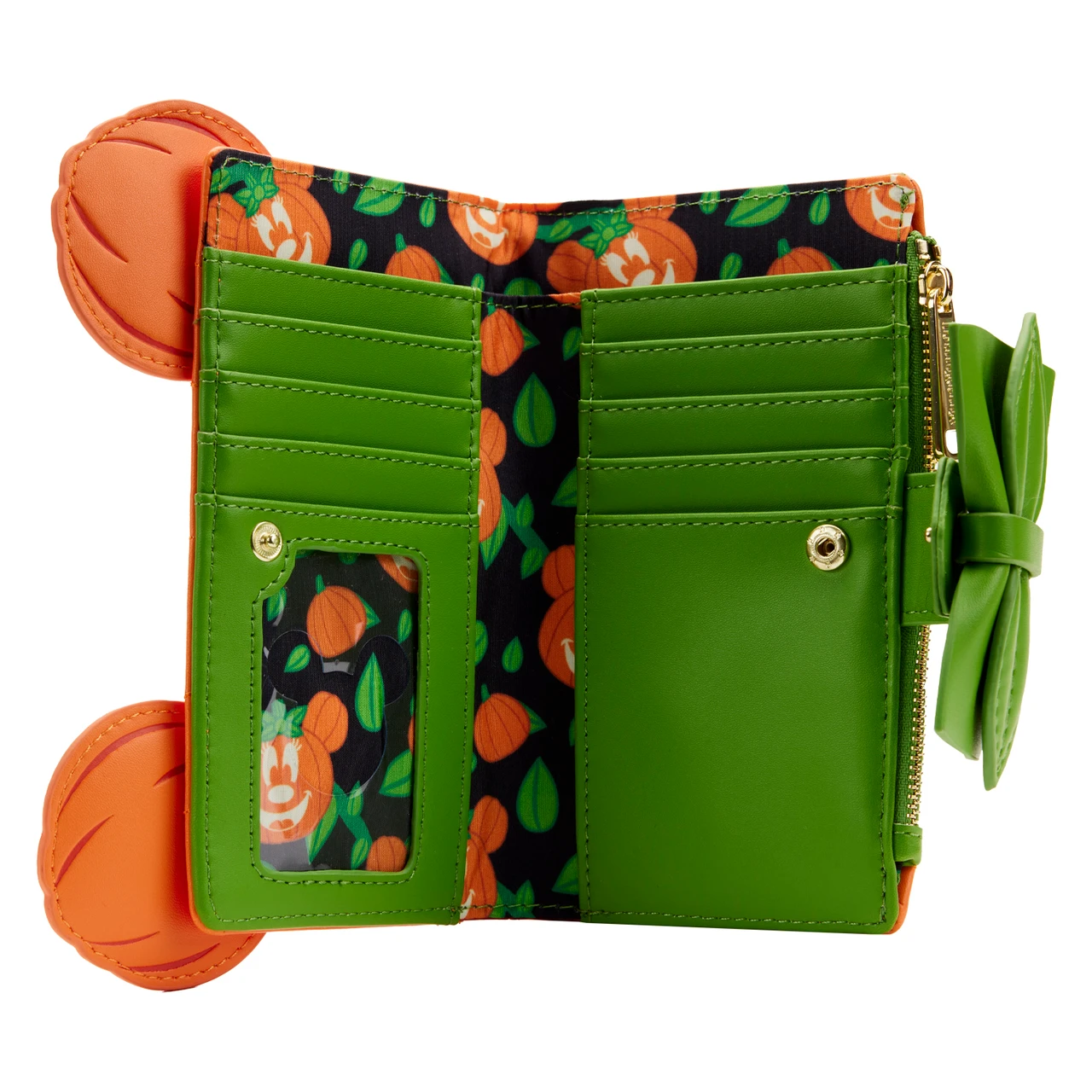 Loungefly Disney Glow Face Pumpkin Minnie Flap Wallet-3
