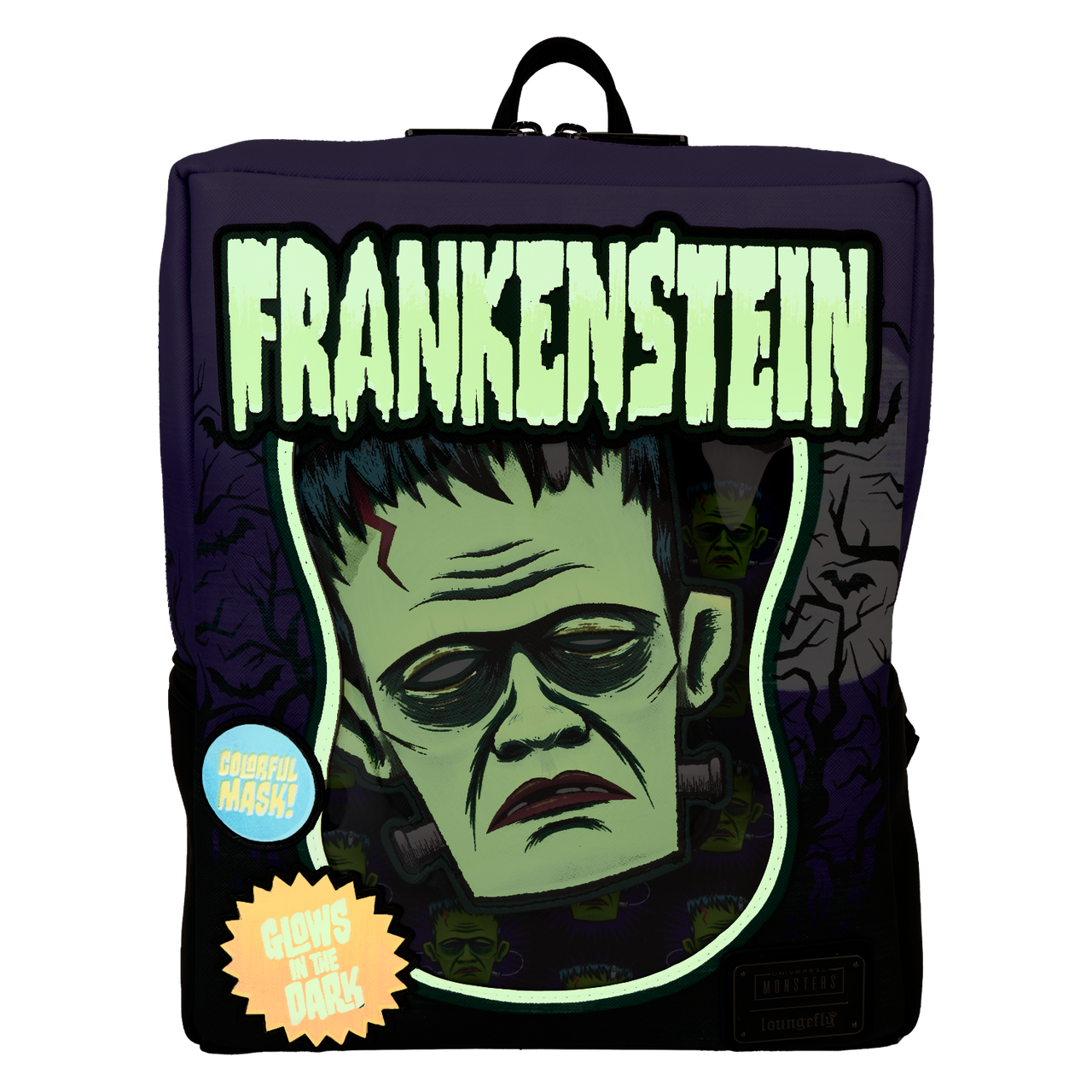 Loungefly Universal Monsters Frankenstein Neon Mask Mini Backpack-8