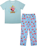 Kirby Sleepwear Set with Short Sleeve Tee Shirt and Cozy Sleep Pants for Adults