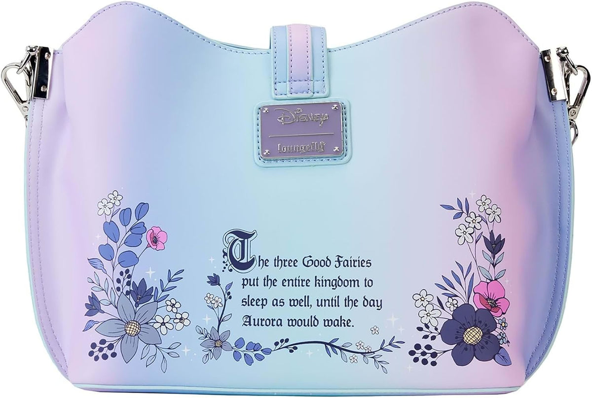 Loungefly Sleeping Beauty 65th Anniversary Floral Crown Crossbody Bag-4