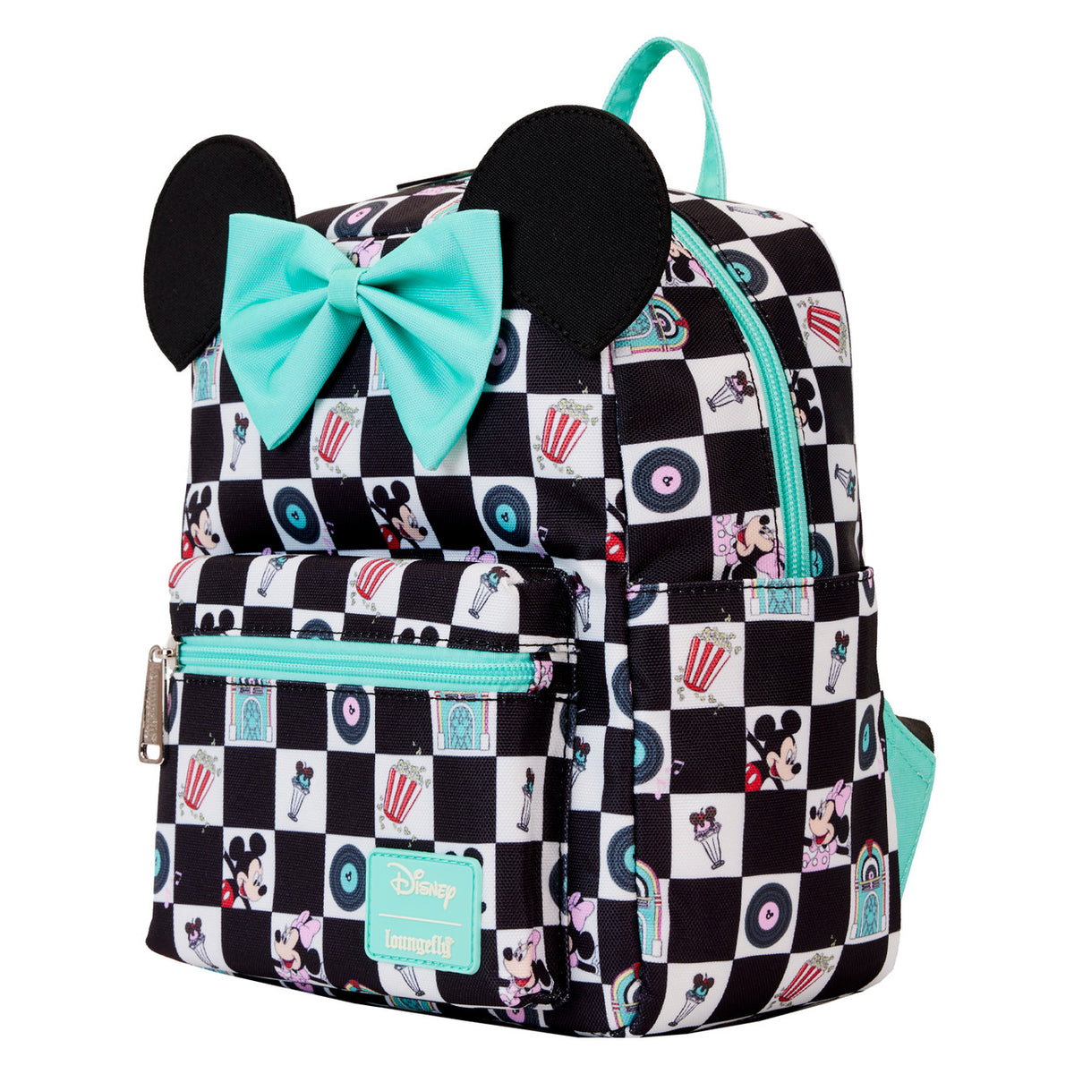 Loungefly Mickey and Minnie Date Night Diner Nylon Mini Backpack