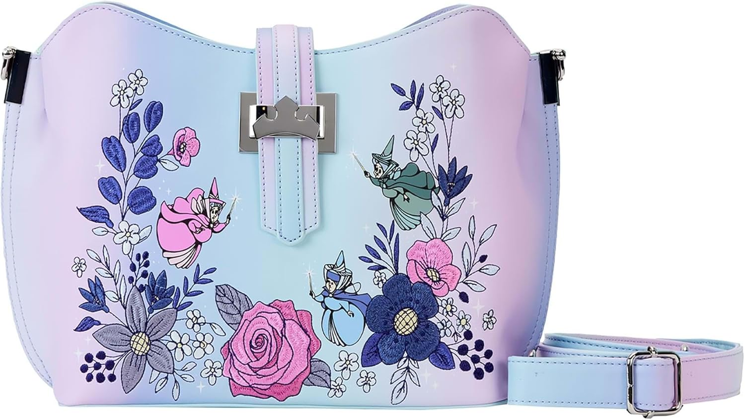 Loungefly Sleeping Beauty 65th Anniversary Floral Crown Crossbody Bag-zoom-5