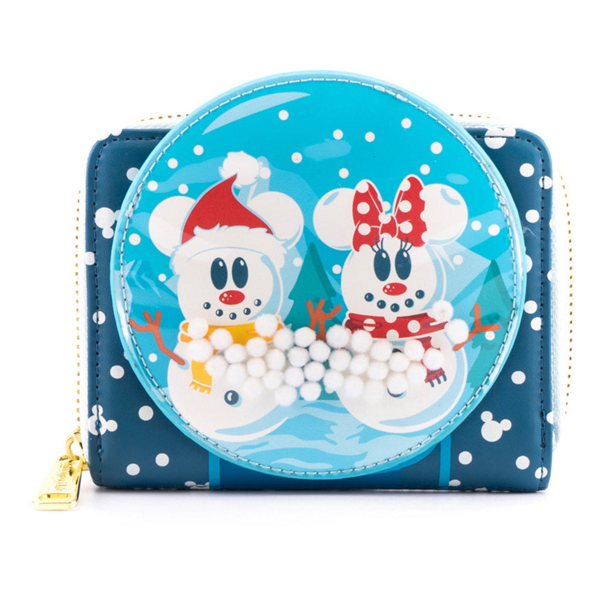 Loungefly Disney Snowman Mickey & Minnie Snow Globe Zip-Around Wallet