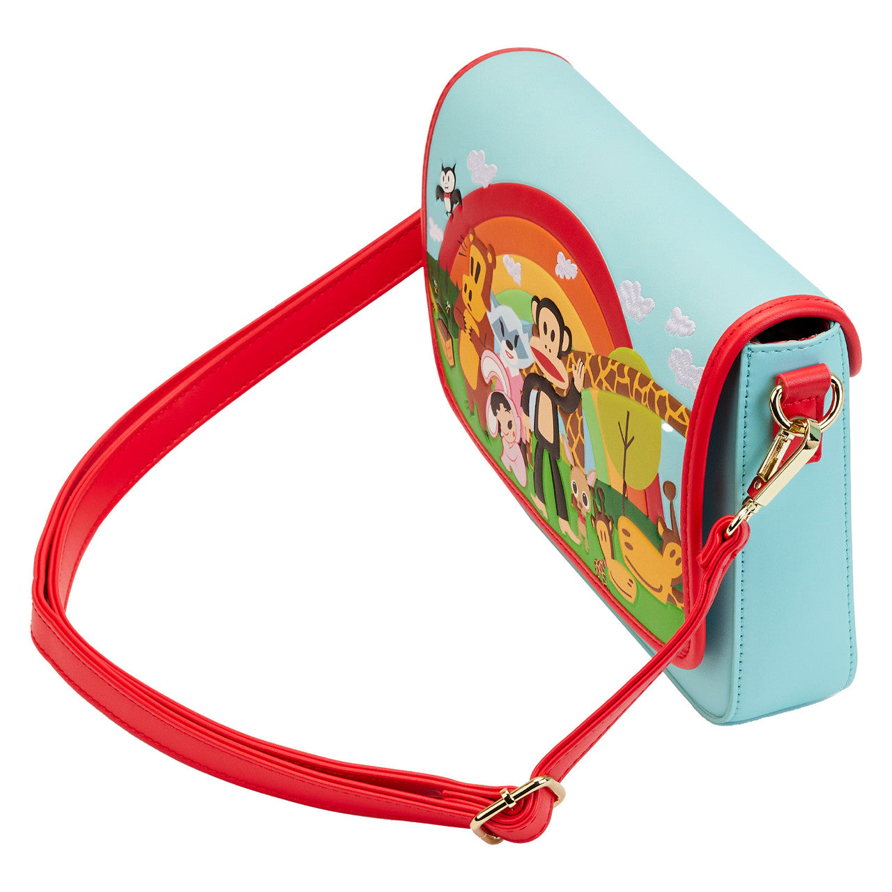 Loungefly Paul Frank Rainbow Group Crossbody Purse-3
