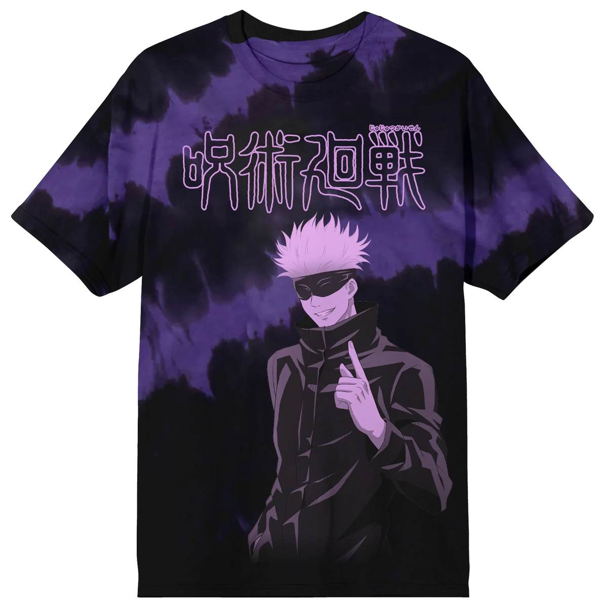 JUJUTSU KAISEN GOJO MONOCHROMATIC LOGO PURPLE WASH T SHIRT-1