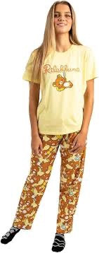 Rilakkuma Adult Womens Sleepwear Set with Short Sleeve Tee and Sleep Pants-zoom-1