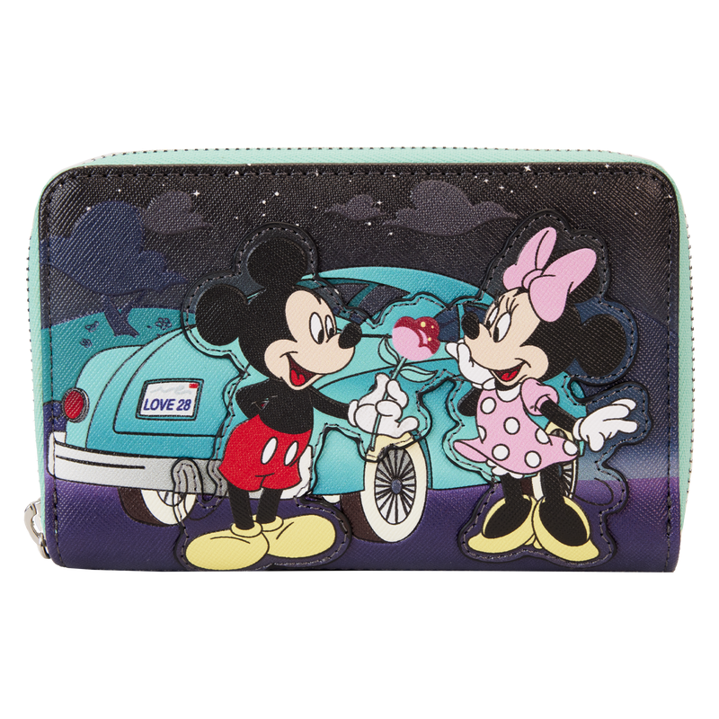 Loungefly Mickey & Minnie Date Night Drive-In Zip Around Wallet-1