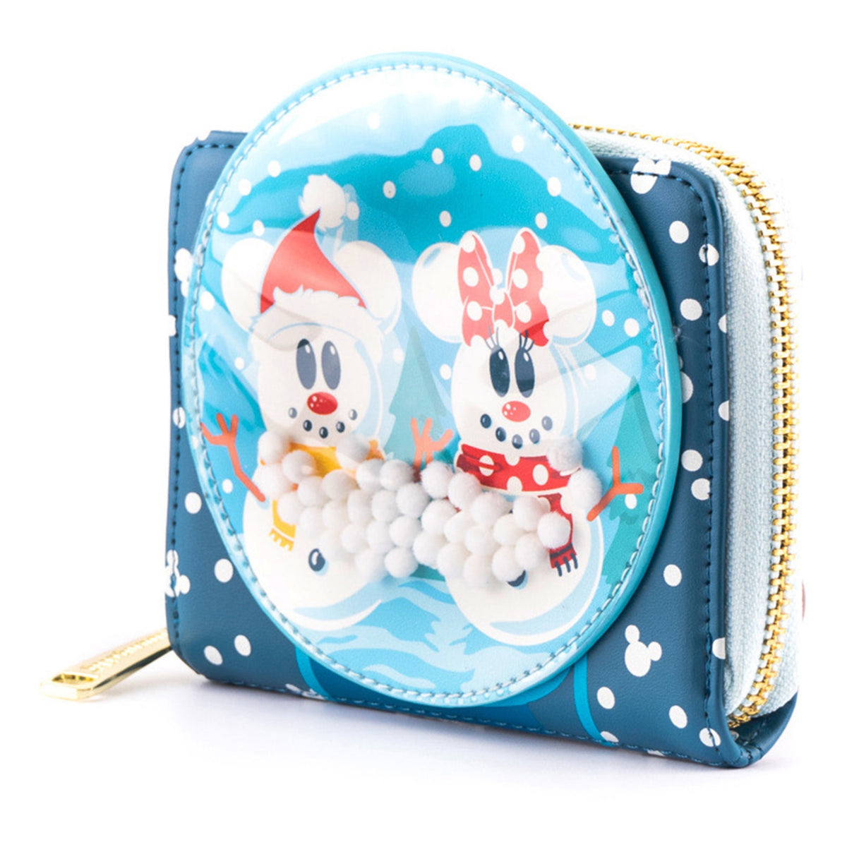 Loungefly Disney Snowman Mickey & Minnie Snow Globe Zip-Around Wallet-zoom-2