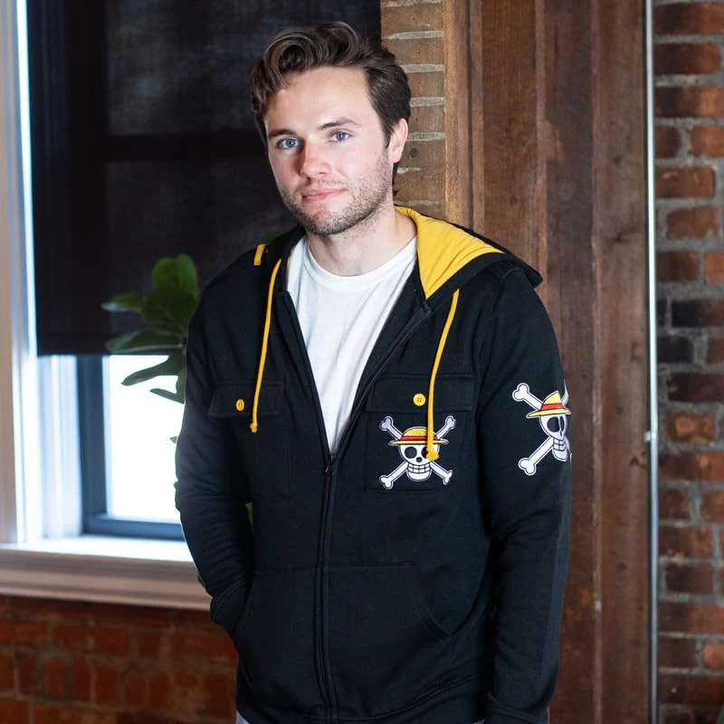 One Piece Straw Hat Crew Military Zip Hoodie-5