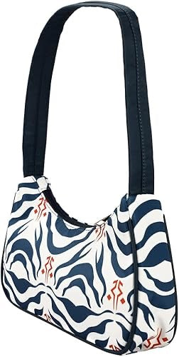 Ahsoka Print Nylon Blue and white shoulder Handbag