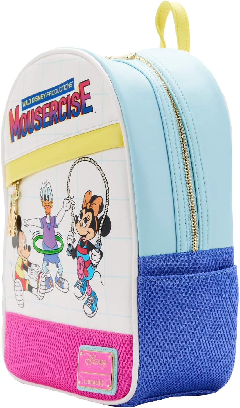Loungefly Disney Mousercise 80s Retro-Inspired Workout Mini Backpack-3