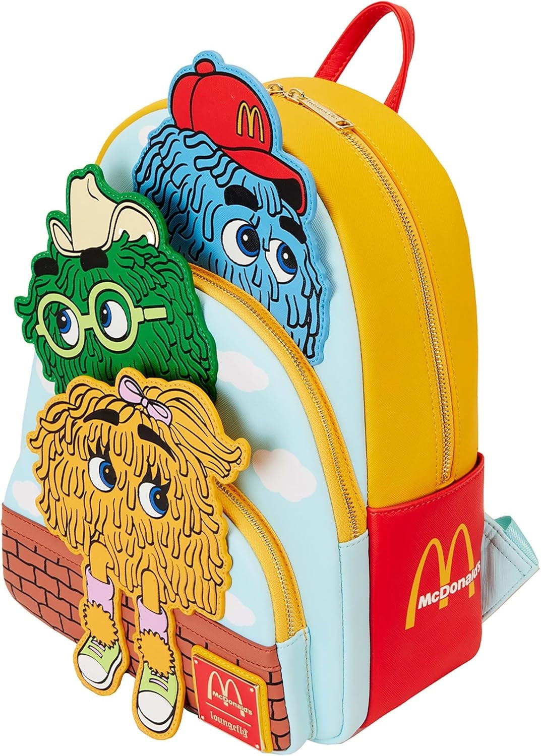 Loungefly McDonald's Triple Pocket Fry Guys Mini Backpack-3