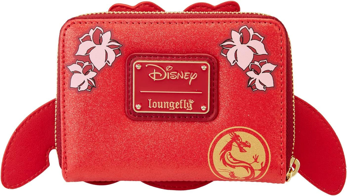 Loungefly Disney Mulan 25th Anniversary Mushu Glitter Cosplay Zip-Around Wallet-zoom-4