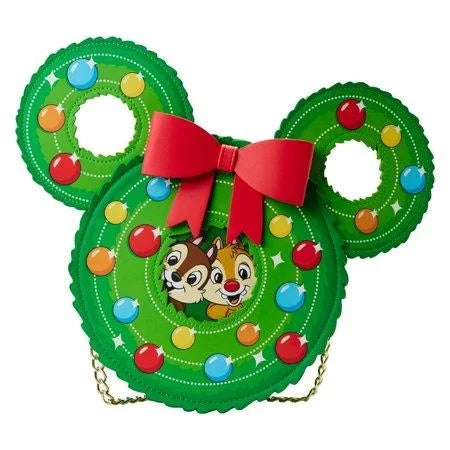 Loungefly Disney Chip and Dale Figural Wreath Crossbody