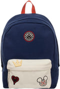 Kingdom Hearts navy blue and white Backpack with patches