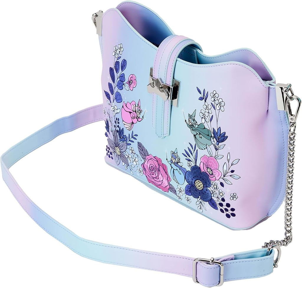 Loungefly Sleeping Beauty 65th Anniversary Floral Crown Crossbody Bag