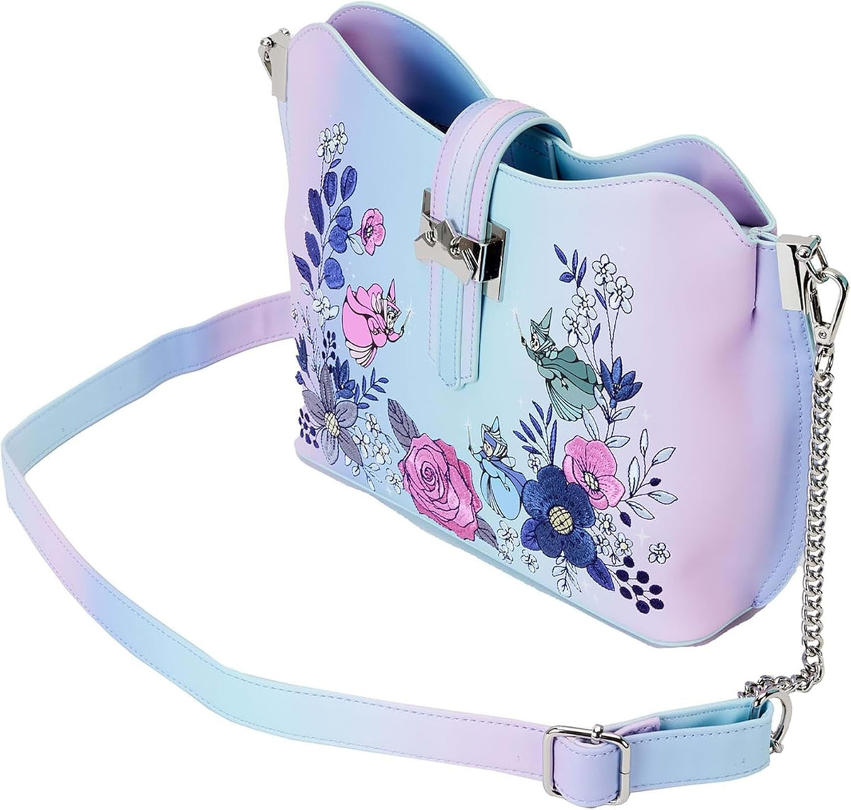 Loungefly Sleeping Beauty 65th Anniversary Floral Crown Crossbody Bag-6