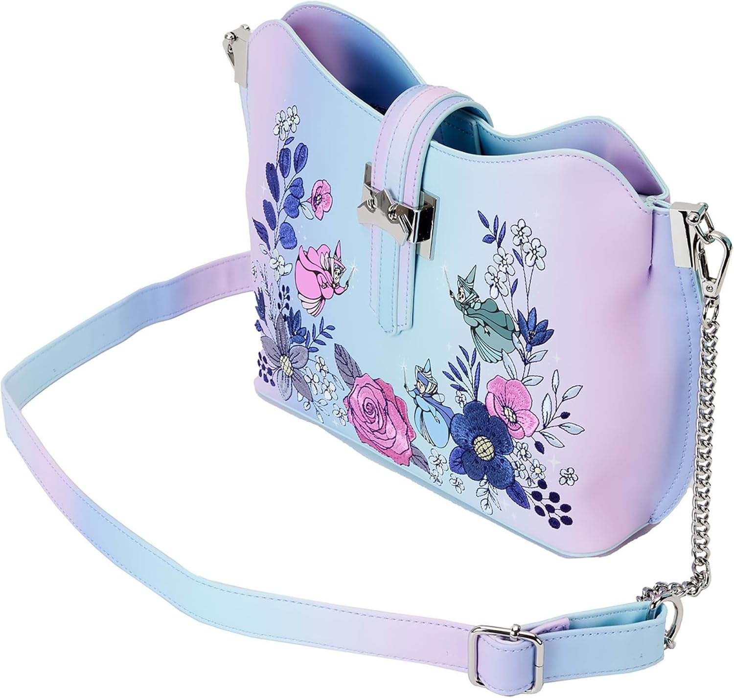 Loungefly Sleeping Beauty 65th Anniversary Floral Crown Crossbody Bag-zoom-6