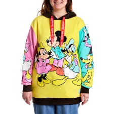Loungefly Disney100 Mickey & Friends Classic Color Block Unisex Hoodie-zoom-1