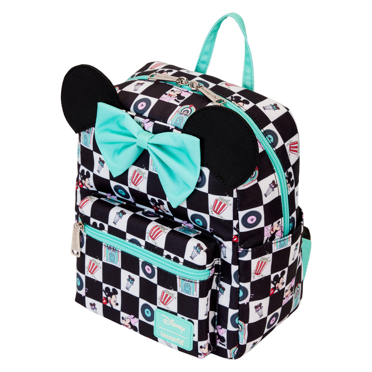 Loungefly Mickey and Minnie Date Night Diner Nylon Mini Backpack