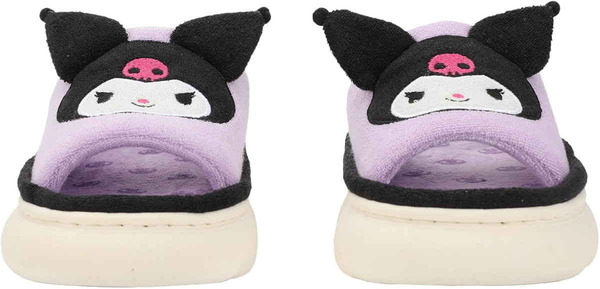 Sanrio Kuromi 3D character Face Art women's purple open toed slide slippers-zoom-6