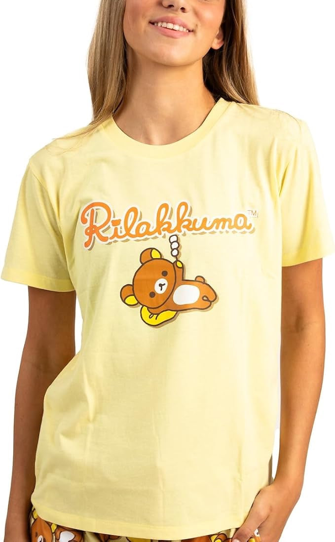 Rilakkuma Adult Womens Sleepwear Set with Short Sleeve Tee and Sleep Pants-3
