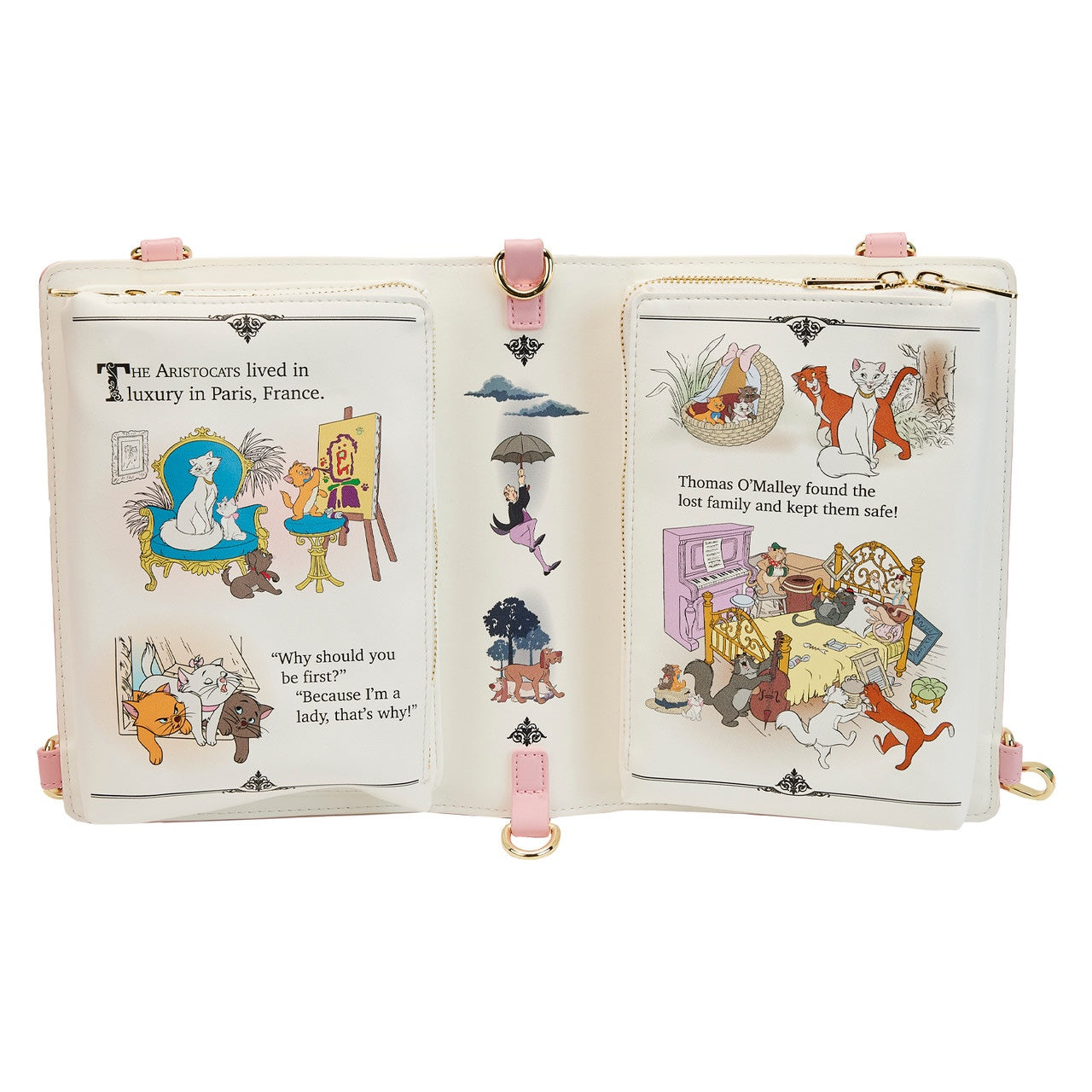 Loungefly Disney The Aristocats Classic Book Convertible Backpack Crossbody Bag-5