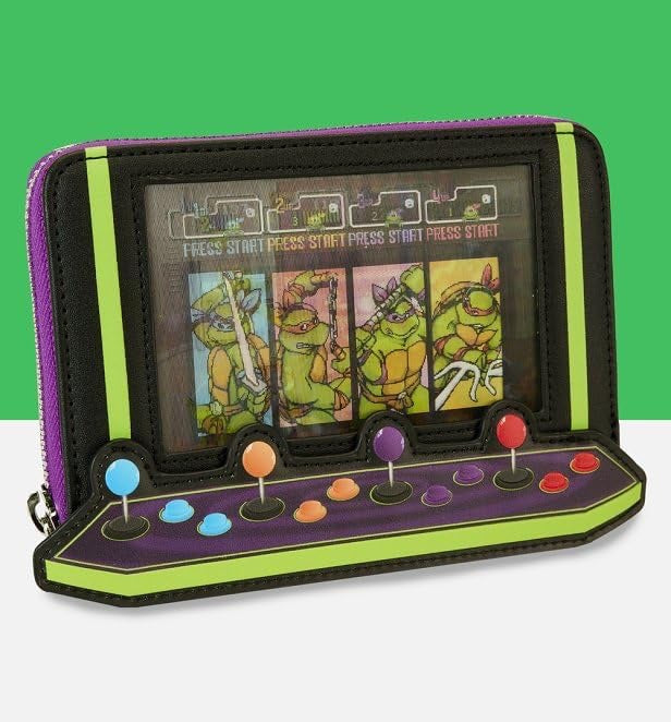 Loungefly Nickelodeon TMNT 40th Anniversary Vintage Arcade Zip-Around Wallet-zoom-2