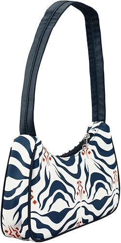 Ahsoka Print Nylon Blue and white shoulder Handbag