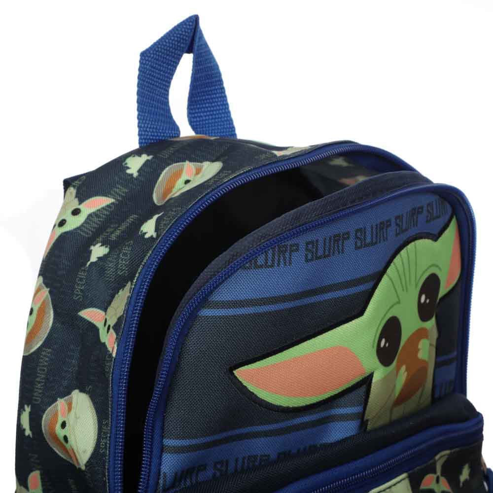 Kids Mini Star Wars Mandalorian 11 inch Mini Backpack with Grogu Diecut Patch & Toss Print-zoom-5