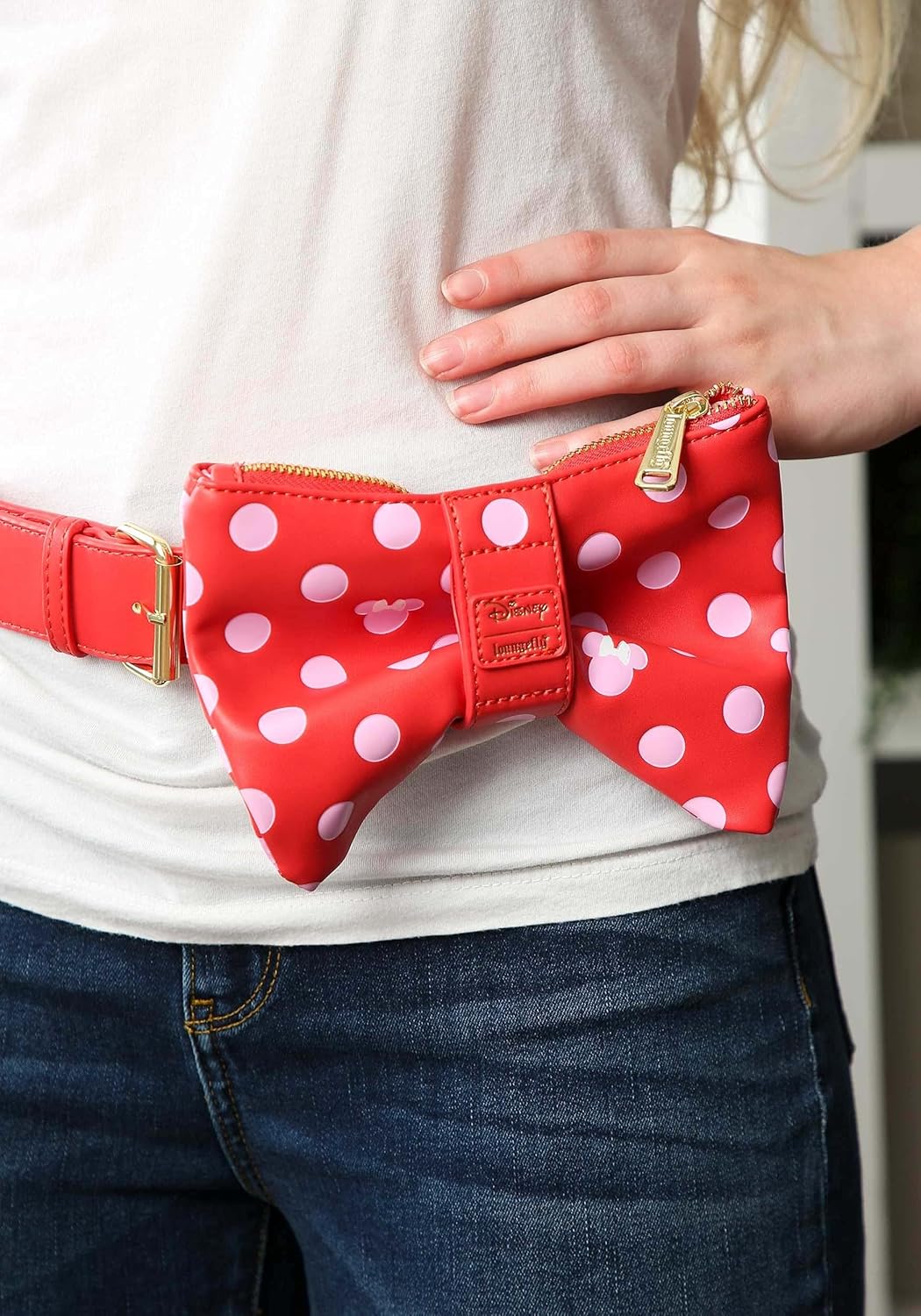 Loungefly Disney Minnie Mouse Pink Bow 2 in 1 Fanny Pack mini backpack