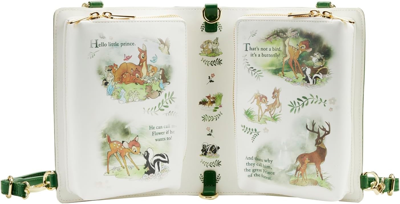 Loungefly Disney Bambi Book Convertible Crossbody Bag-7