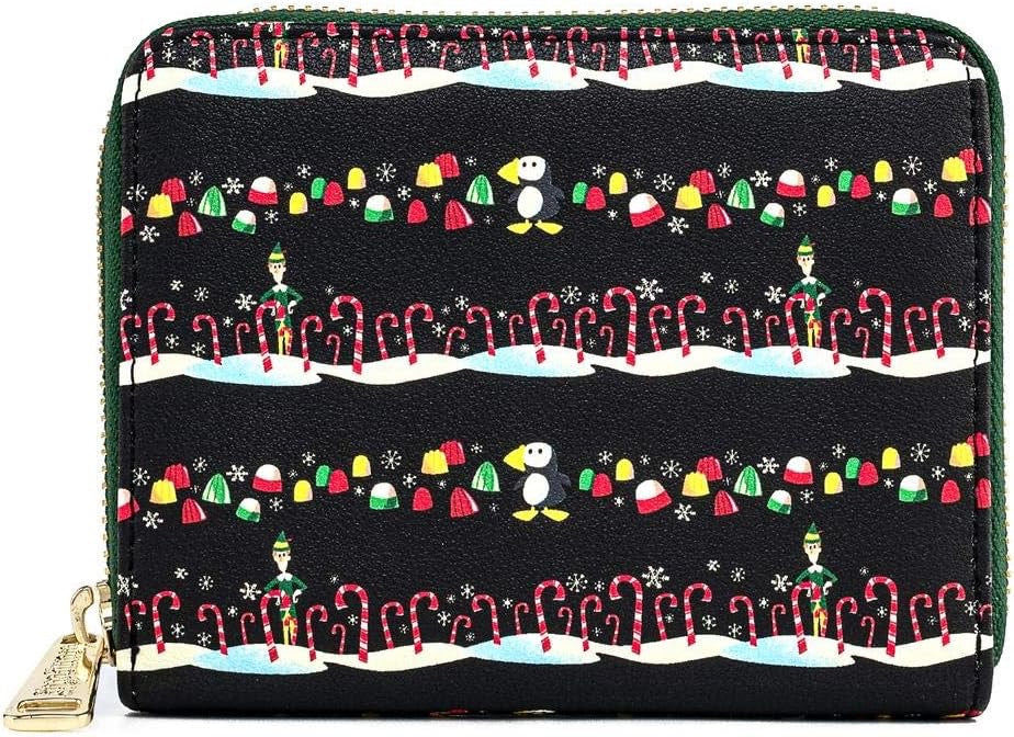 Loungefly Elf Buddy Candy Cane Forest Allover Print Zip-Around Wallet-zoom-2