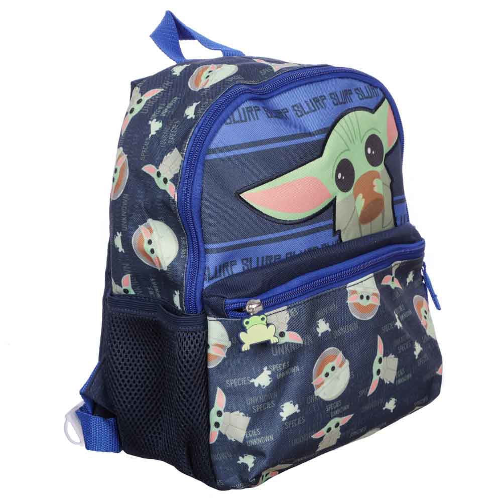 Kids Mini Star Wars Mandalorian 11 inch Mini Backpack with Grogu Diecut Patch & Toss Print