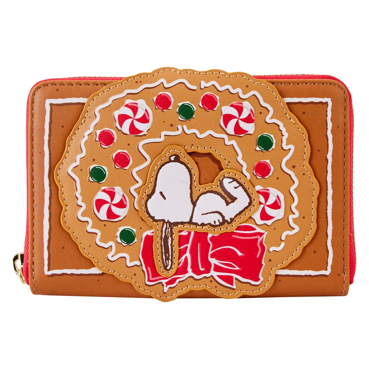Loungefly Peanuts Snoopy Gingerbread Wreath Zip-Around Wallet-zoom-1