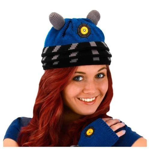Doctor Who Blue Dalek Beanie Hat-2