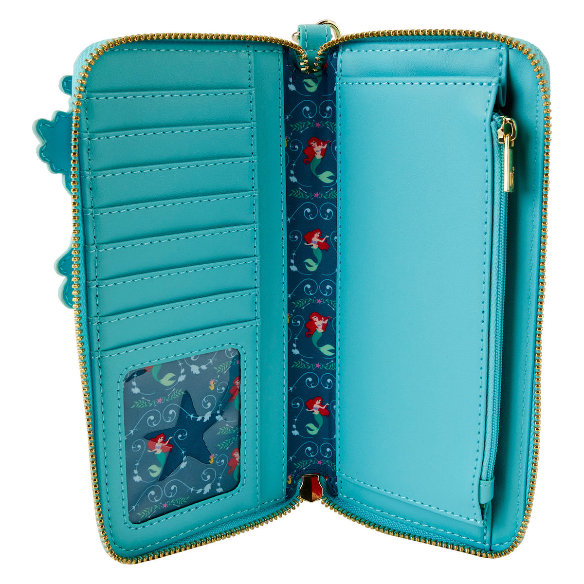 Loungefly The Little Mermaid Lenticular Zip-Around Wristlet Wallet-5