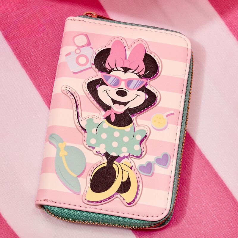 Loungefly Disney Minnie Mouse Vacation Style Poolside Zip-Around Wallet-2