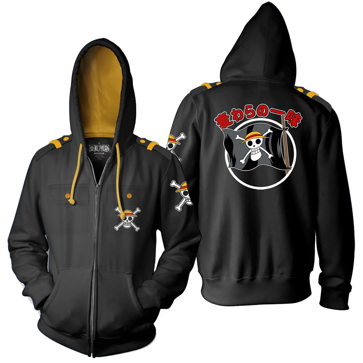 One Piece Straw Hat Crew Military Zip Hoodie-zoom-1