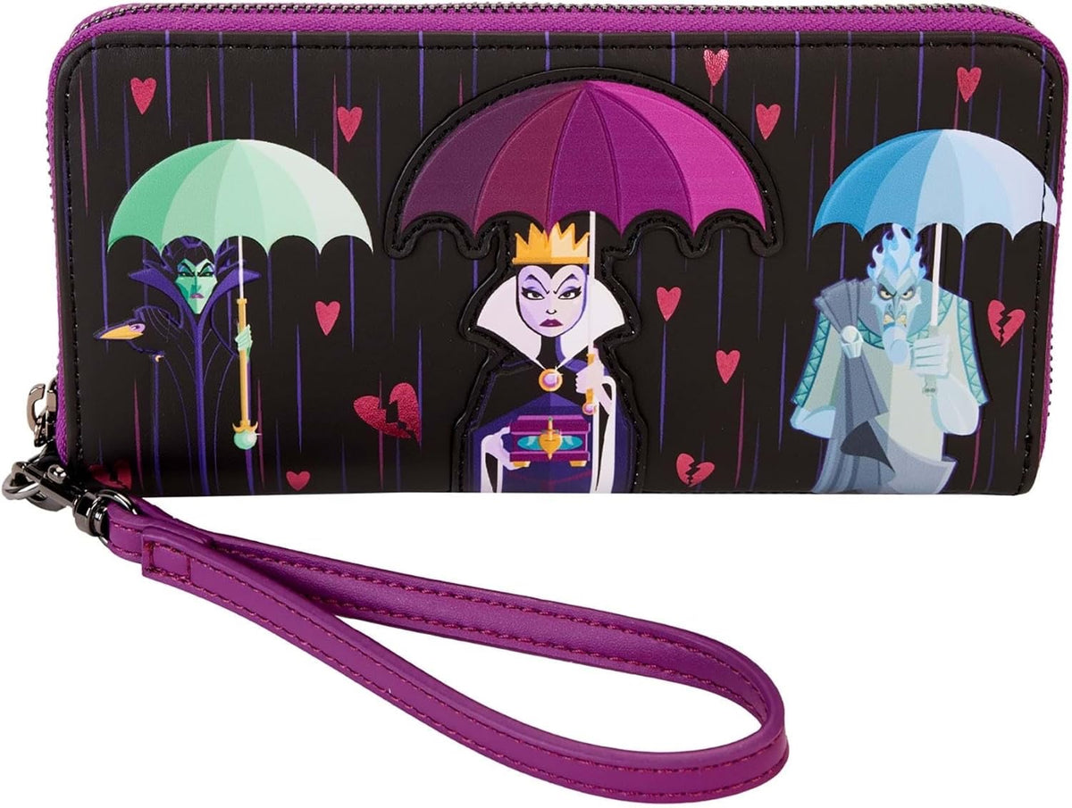 Loungefly Disney Villains Curse Your Hearts Zip-Around Wristlet Wallet